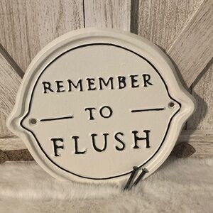 Hearth and Hand Metal Remember to Flush Wall Sign